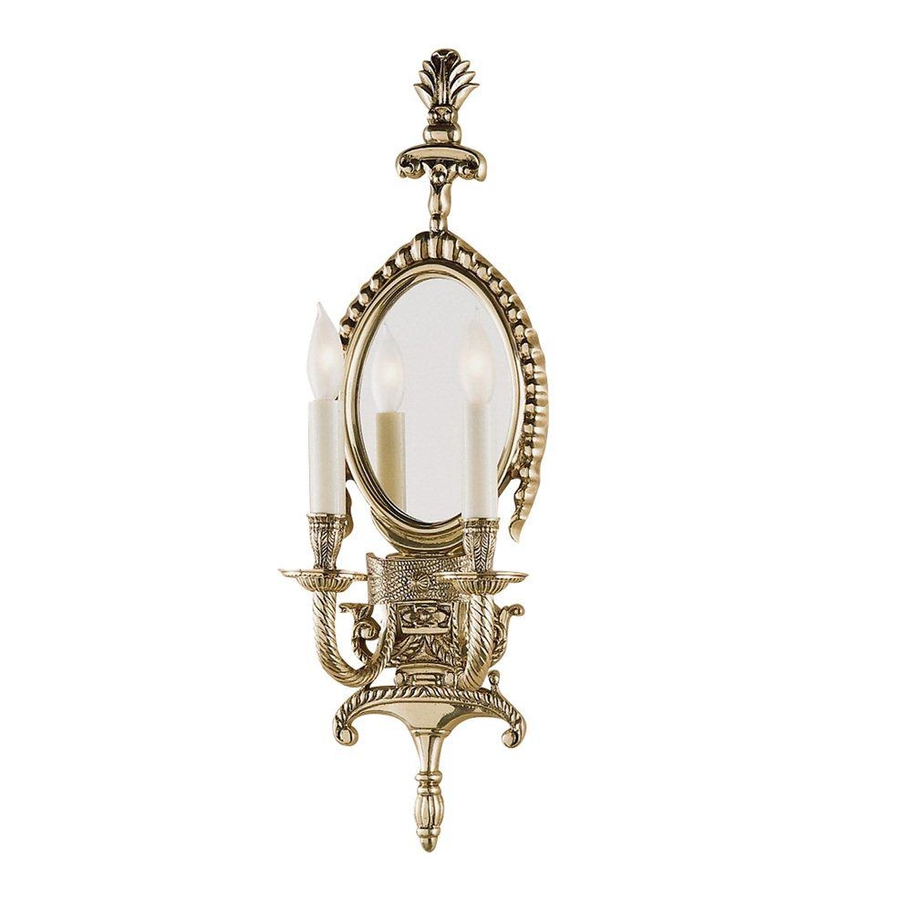 JVI Designs-558-05-Two Light Wall Sconce with Mirror   Antique Brass Finish