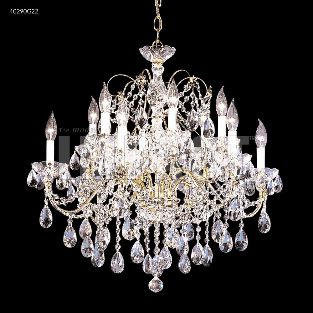 James Moder Lighting-40290G22-Regalia - Twelve Light 28 Inch Chandelier Imperial Royal Gold Royal Gold Finish with Imperial Clear Crystal