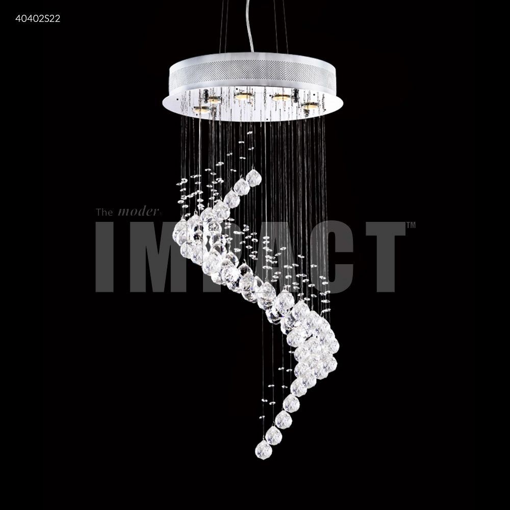 James Moder Lighting-40402S22-Crystal Rain - Five Light Chandelier Imperial Silver Silver Finish with Imperial Clear Crystal