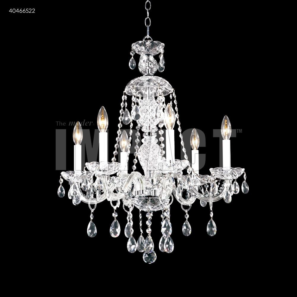 James Moder Lighting-40466S22-Place Ice - 24 Inch Six Light Chandelier Imperial Silver Silver Finish with Imperial Clear Crystal