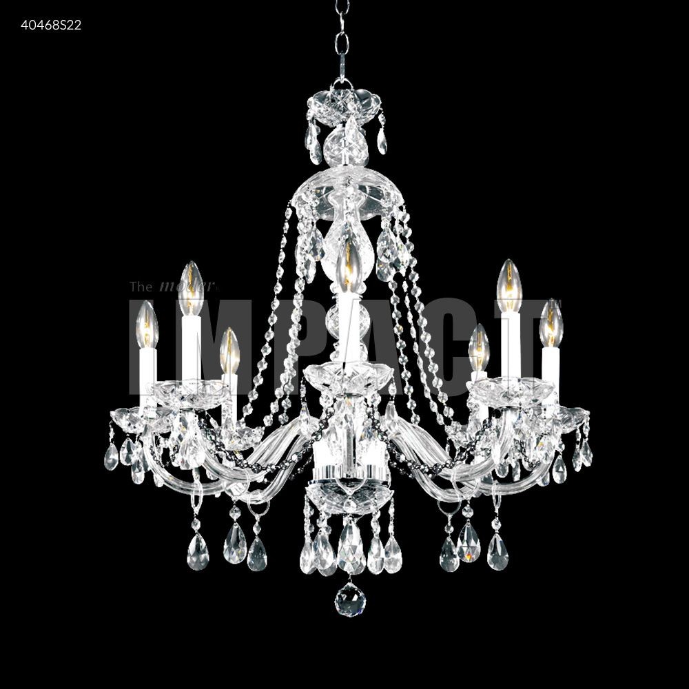 James Moder Lighting-40468S22-Place Ice - 28 Inch Eight Light Chandelier Imperial Silver Silver Finish with Imperial Clear Crystal