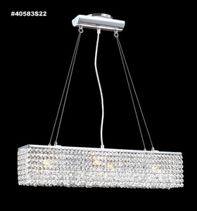 James Moder Lighting-40583S22-Impact - Four Light Linear Chandelier Silver  Clear Imperial Crystal