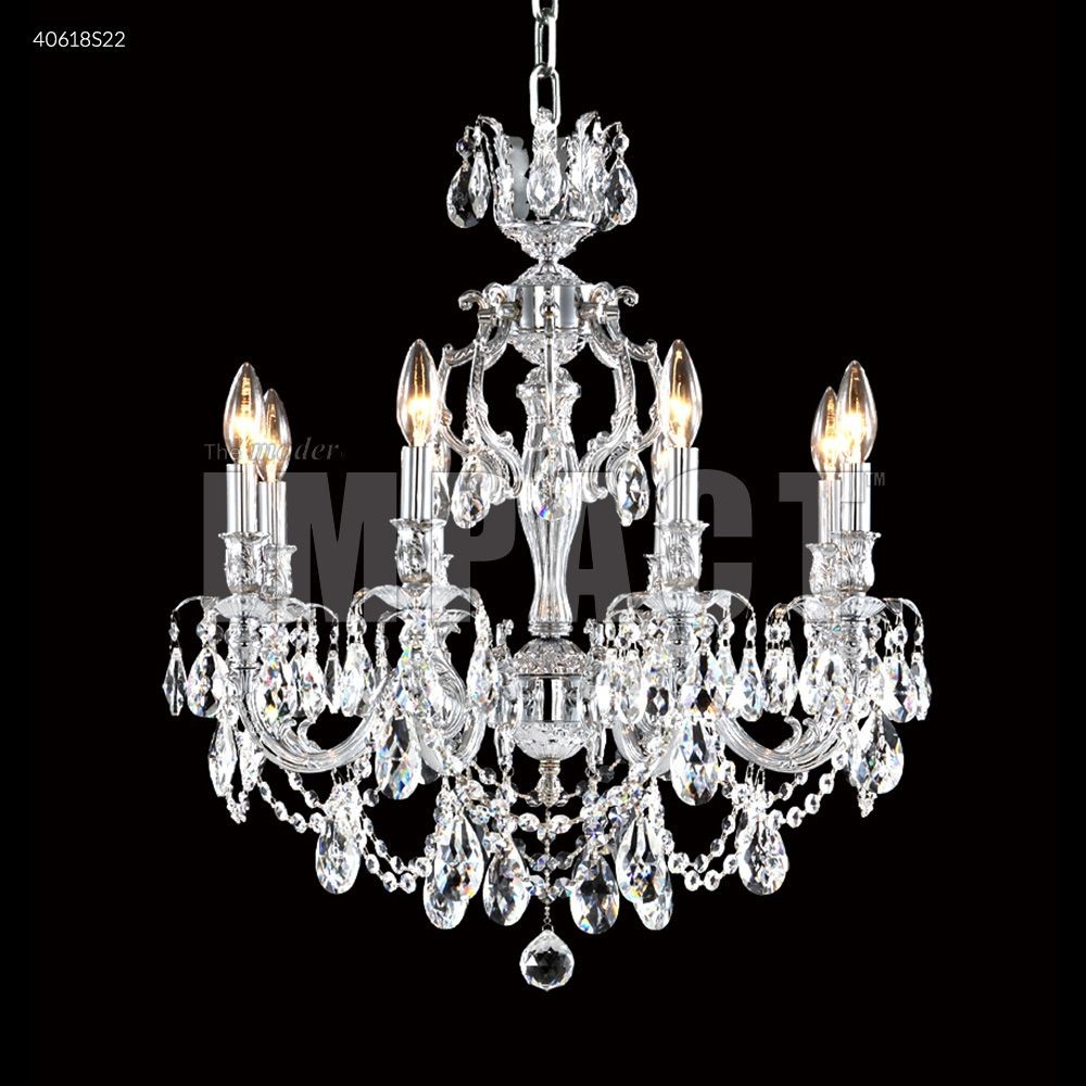 James Moder Lighting-40618S22-Brindisi - Eight Light Chandelier   Silver Finish with Imperial Clear Crystal