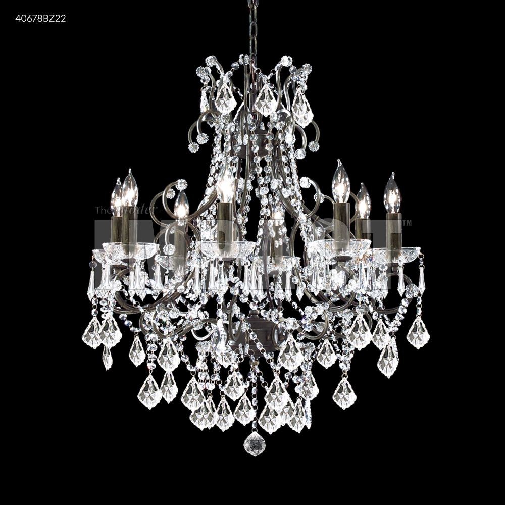 James Moder Lighting-40678BZ22-Charleston - 38 Inch Eight Light Chandelier Imperial Bronze Bronze Finish with Imperial Clear Crystal