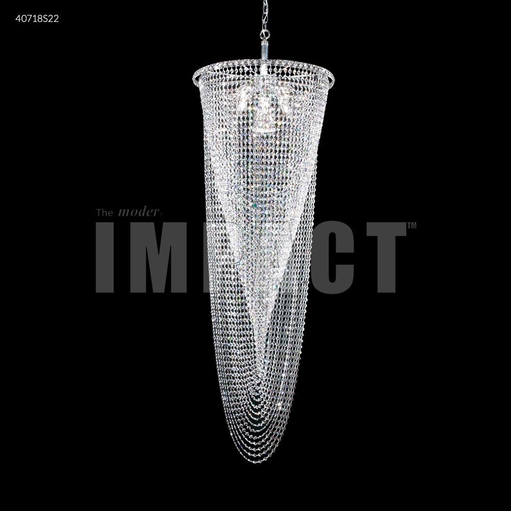 James Moder Lighting-40718S22-Contemporary - Nine Light Large Entry Chandelier   Silver Finish with Imperial Clear Crystal