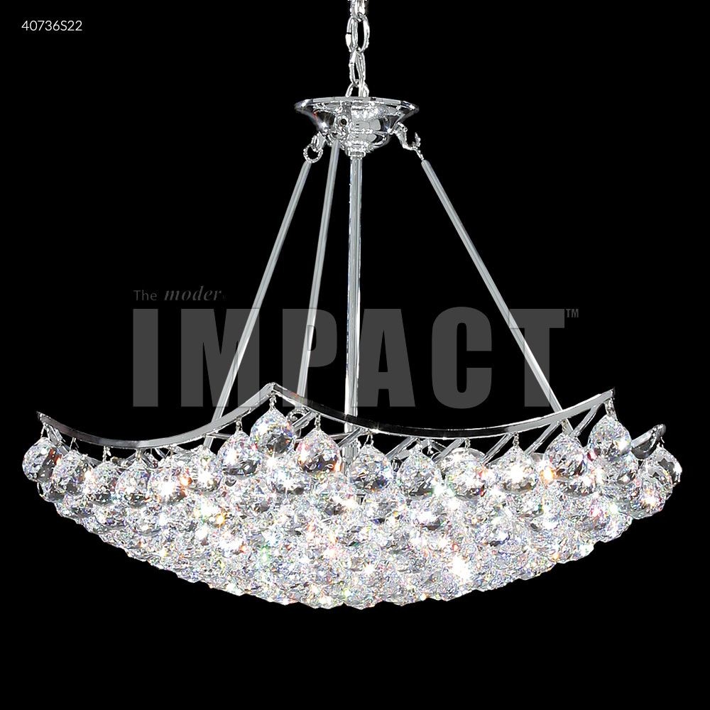 James Moder Lighting-40736S22-Cascade - Nine Light Chandelier Imperial Silver Silver Finish with Imperial Clear Crystal