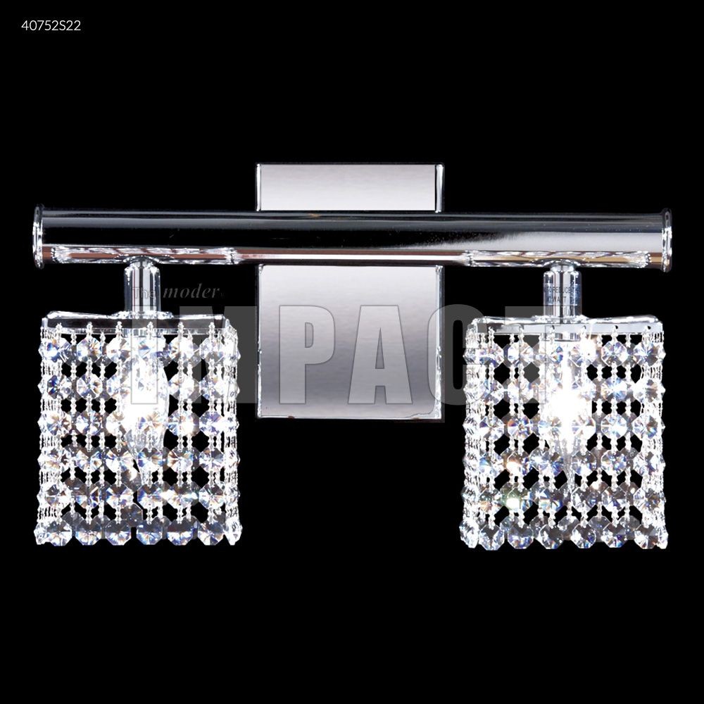 James Moder Lighting-40752S22-Contemporary - Two Light Bath Vanity   Silver Finish with Imperial Clear Crystal