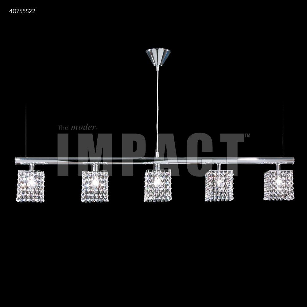 James Moder Lighting-40755S22-Contemporary - Five Light Linear Chandelier Imperial Silver Silver Finish with Imperial Clear Crystal