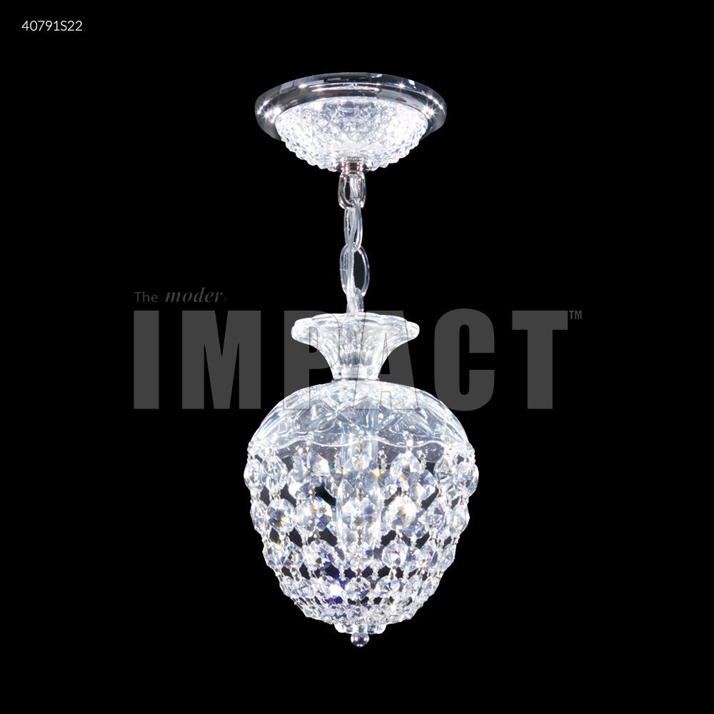 James Moder Lighting-40791S22-Place Ice - One Light Pendant Silver Imperial Silver Finish with Imperial Clear Crystal