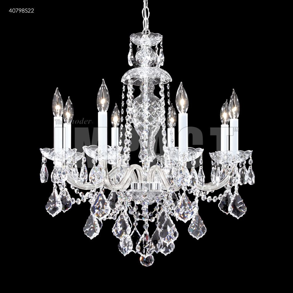 James Moder Lighting-40798S22-Place Ice - Eight Light Chandelier   Silver Finish with Imperial Clear Crystal