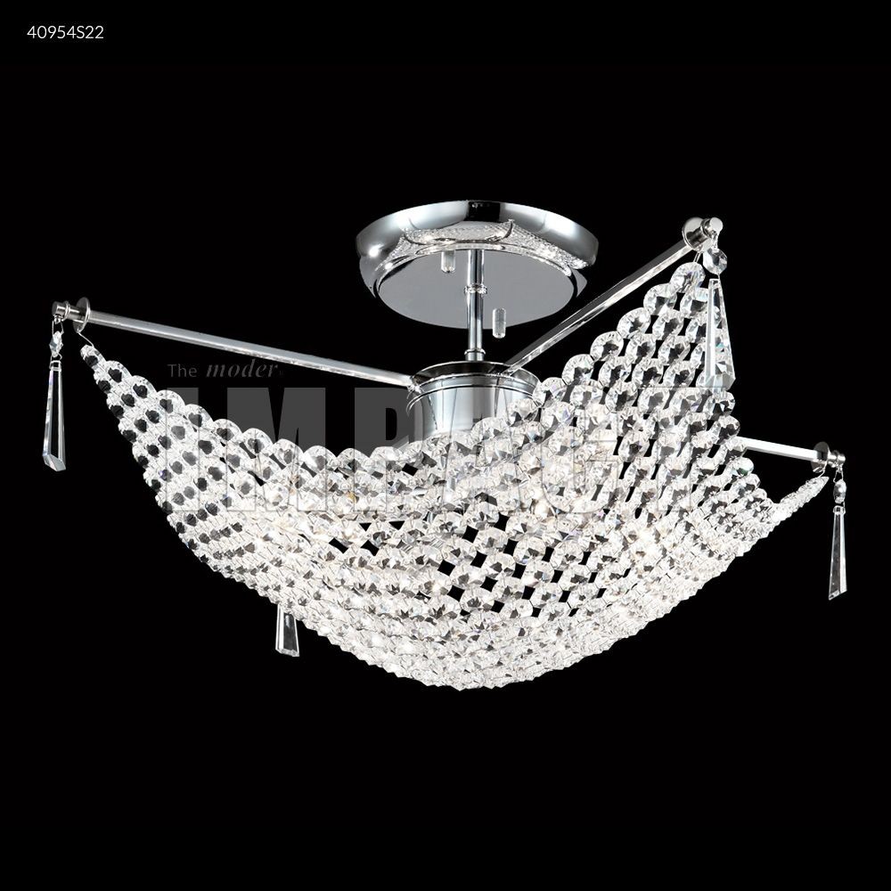 James Moder Lighting-40954S22-Four Light Flush Mount Imperial Silver Silver Finish with Imperial Clear Crystal