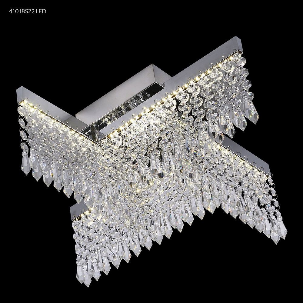 James Moder Lighting-41018S22LED-Galaxy - 17 Inch 18W LED Crystal Chandelier Silver  Imperial Clear Crystal