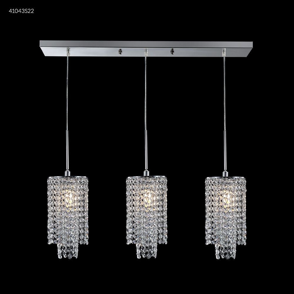 James Moder Lighting-41043S22-Contemporary - Three Light Crystal Chandelier Imperial Silver Clear Swarovski Crystal