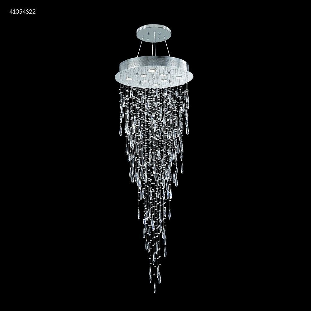 James Moder Lighting-41054S22-Crystal Rain - Eight Light Crystal Chandelier Imperial Silver Clear Swarovski Crystal