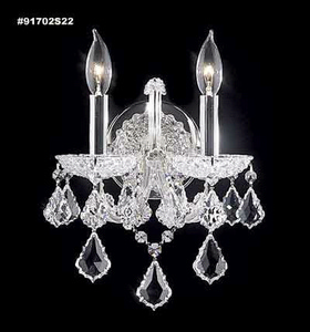James Moder Lighting-91702S22-Maria Theresa Grand - Two Light Wall Sconce Silver Imperial Golden Teak Imperial Crystal