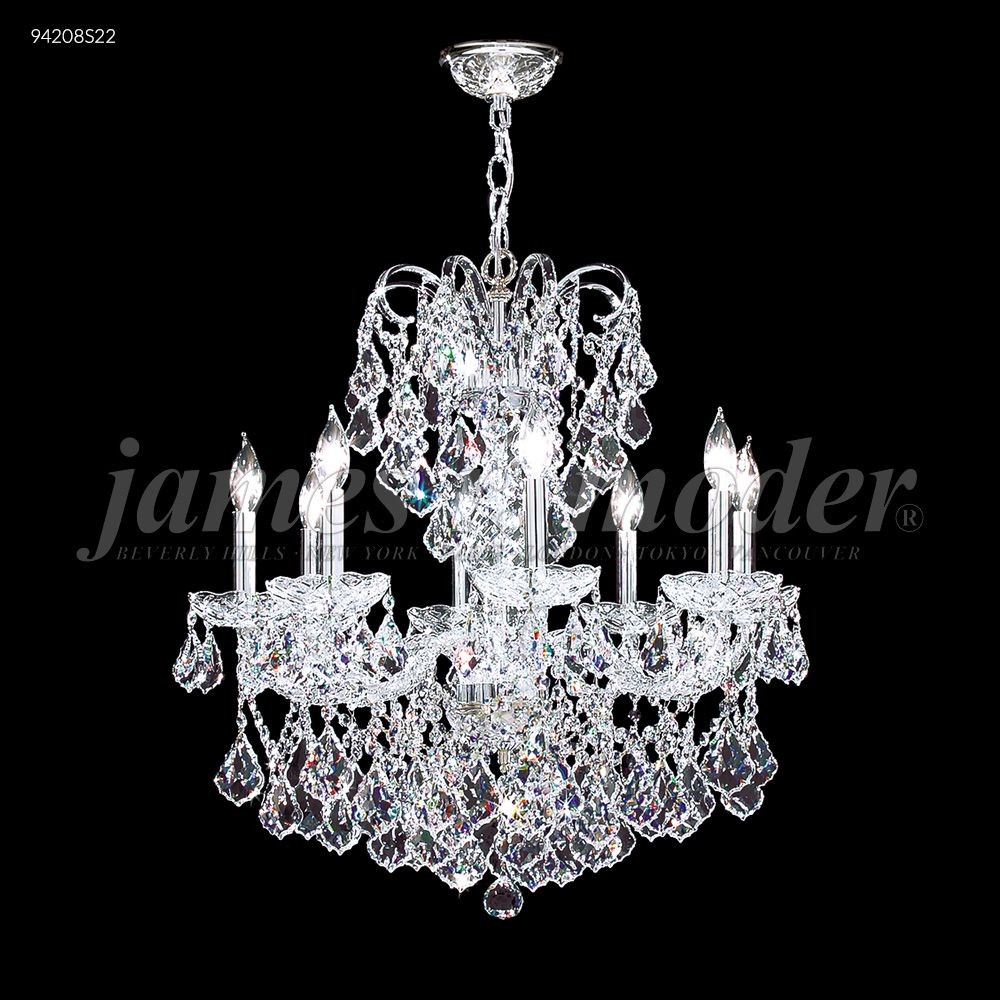 James Moder Lighting-94208S22-Vienna - 26 Inch Eight Light Chandelier   Silver Finish with Imperial Clear Crystal