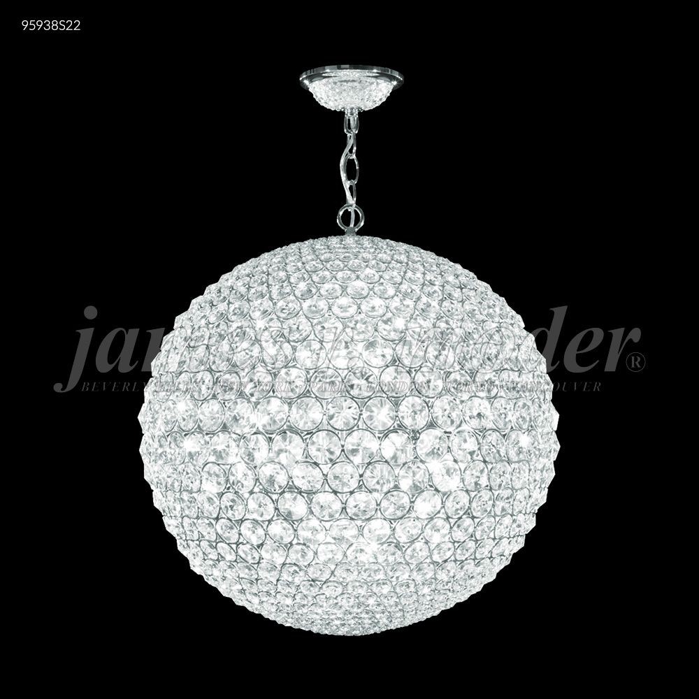 James Moder Lighting-95938S22-Sun Sphere - Thirty-Two Light Chandelier   Silver Finish with Imperial Clear Crystal