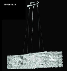 James Moder Lighting-95981S22-Broadway - Five Light Pendant Silver Imperial Silver Finish with Imperial Crystal