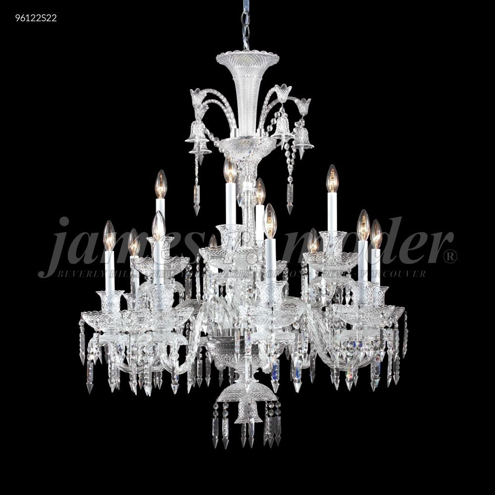 James Moder Lighting-96122S22-Le Chateau - 32 Inch Twelve Light Chandelier   Silver Finish with Imperial Clear Crystal