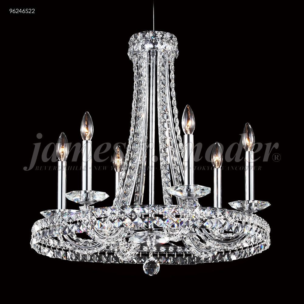 James Moder Lighting-96246S22-Ashton - Six Light Chandelier   Silver Finish with Imperial Clear Crystal