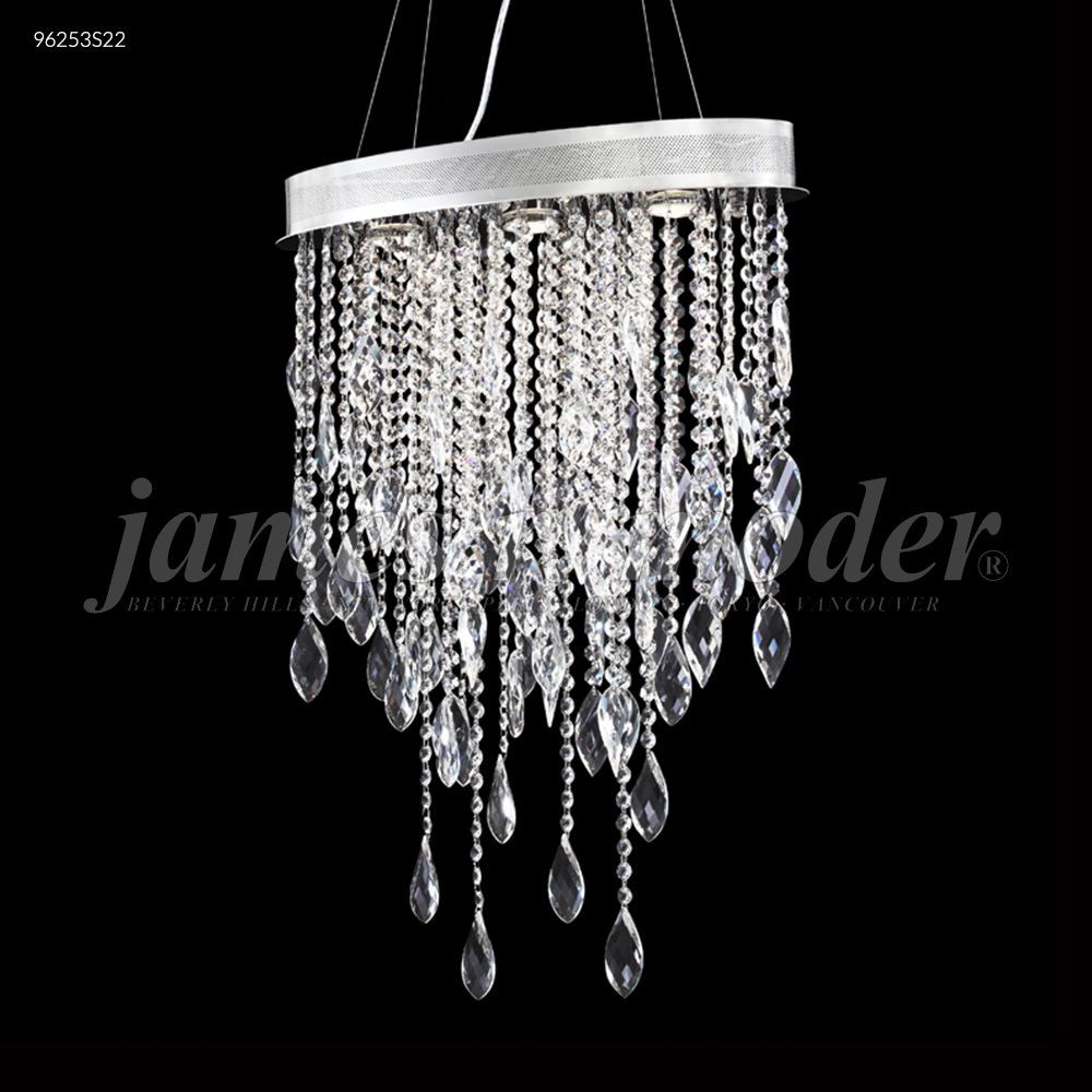 James Moder Lighting-96253S22-Three Light Chandelier   Silver Finish with Imperial Clear Crystal