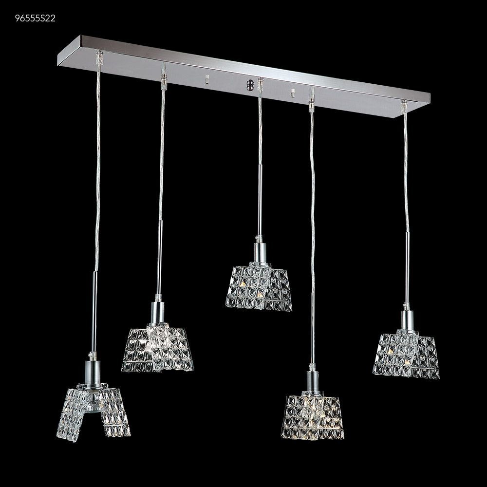 James Moder Lighting-96555S22-Butterfly - 36 Inch Five Light Crystal Chandelier Silver  Imperial Clear Crystal