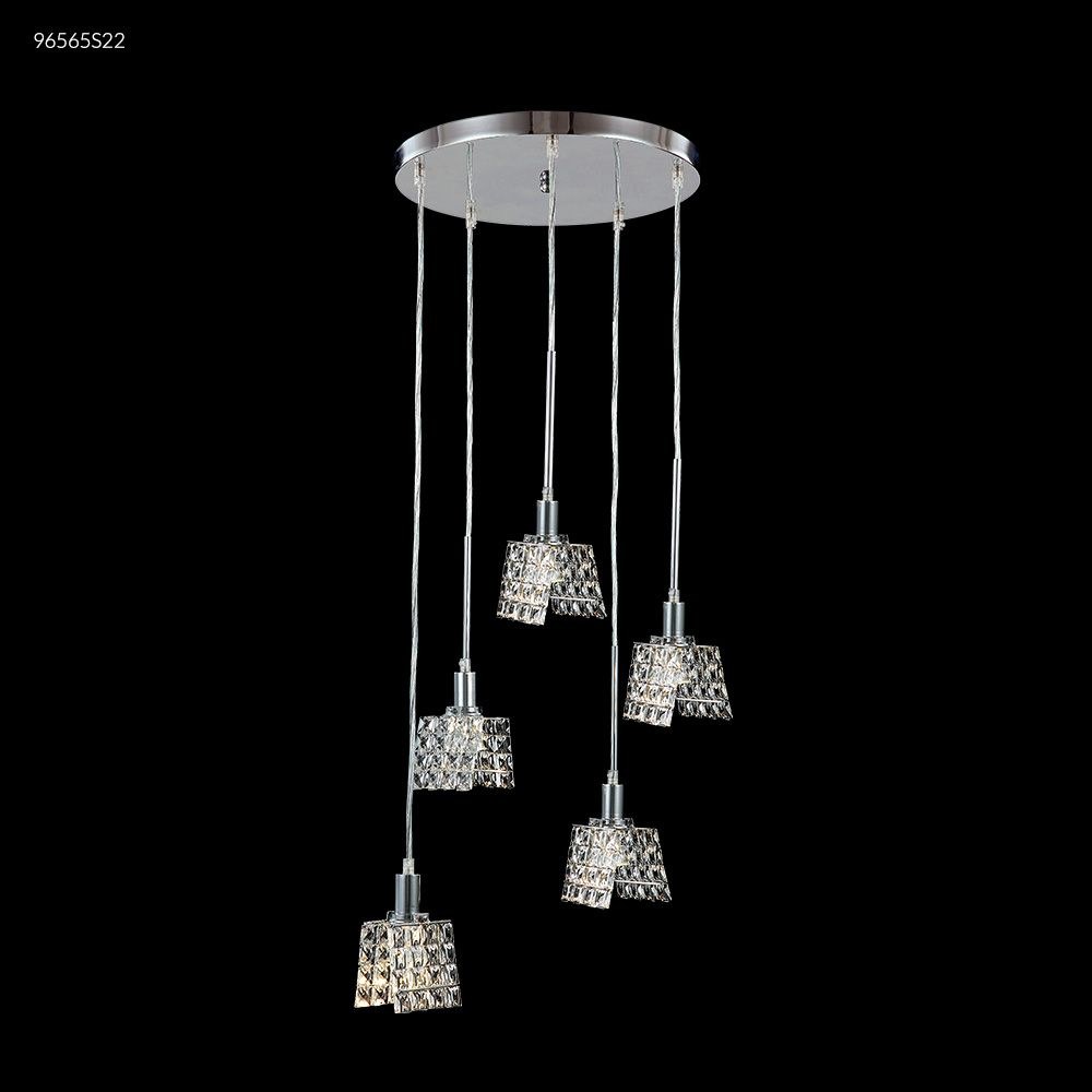 James Moder Lighting-96565S22-Butterfly - 45 Inch Five Light Crystal Chandelier Silver  Imperial Clear Crystal