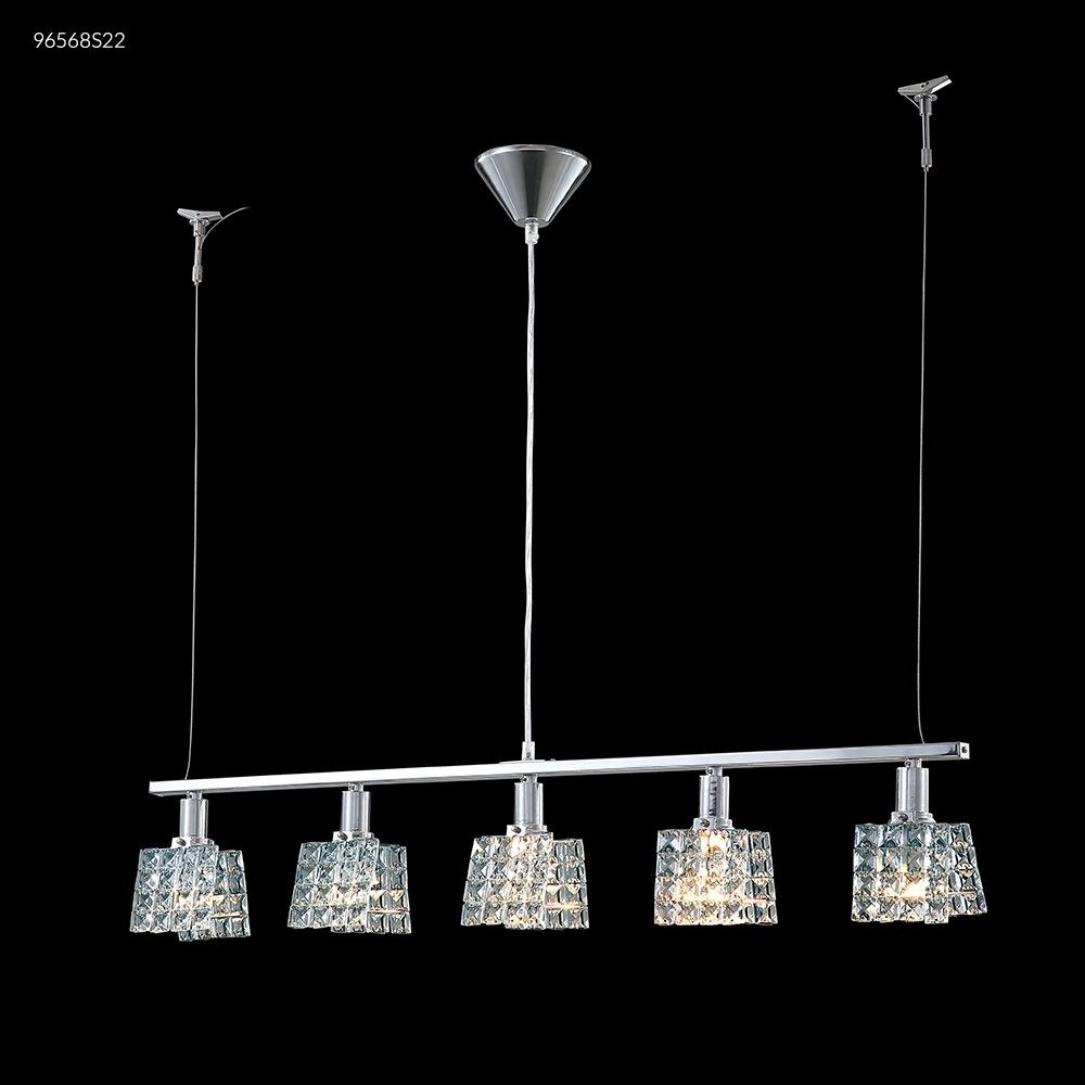 James Moder Lighting-96568S22-Fashionable Broadway - Five Light Crystal Chandelier Silver  Imperial Clear Crystal