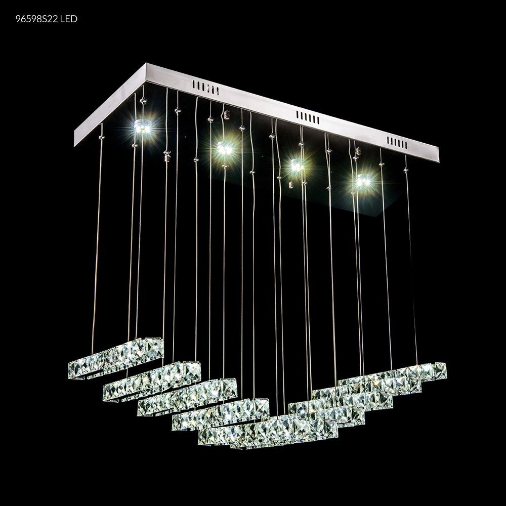 James Moder Lighting-96598S22LED-Galaxy - 29 Inch 52W 1 LED Crystal Chandelier Silver  Imperial Clear Crystal
