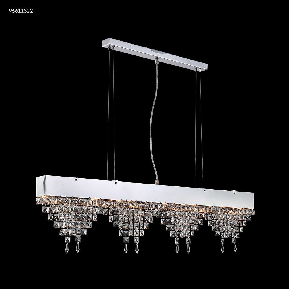 James Moder Lighting-96611S22-Fashionable Broadway - Six Light Crystal Chandelier Silver  Imperial Clear Crystal