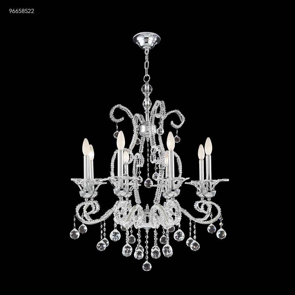 James Moder Lighting-96658S22-Pearl - Eight Light Crystal Chandelier Imperial Silver Clear Swarovski Crystal