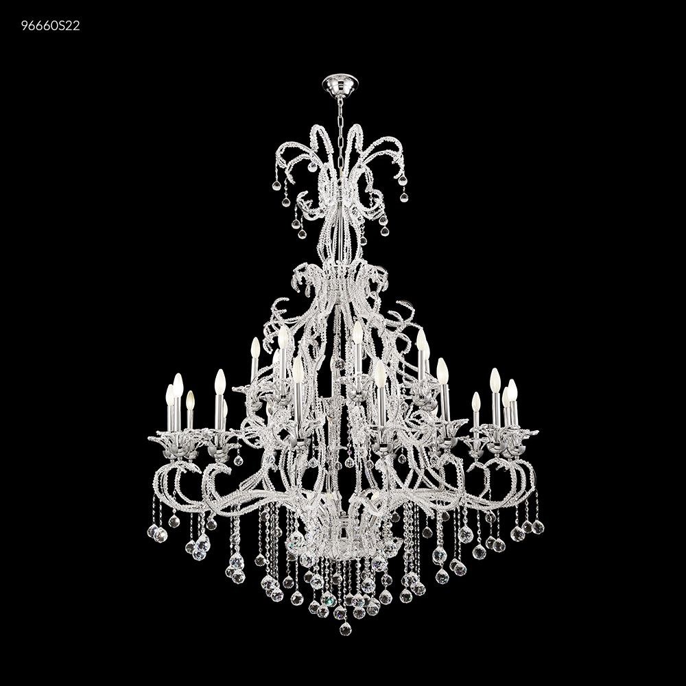 James Moder Lighting-96660S22-Pearl - Twenty-Eight Light Crystal Chandelier Silver  Imperial Clear Crystal