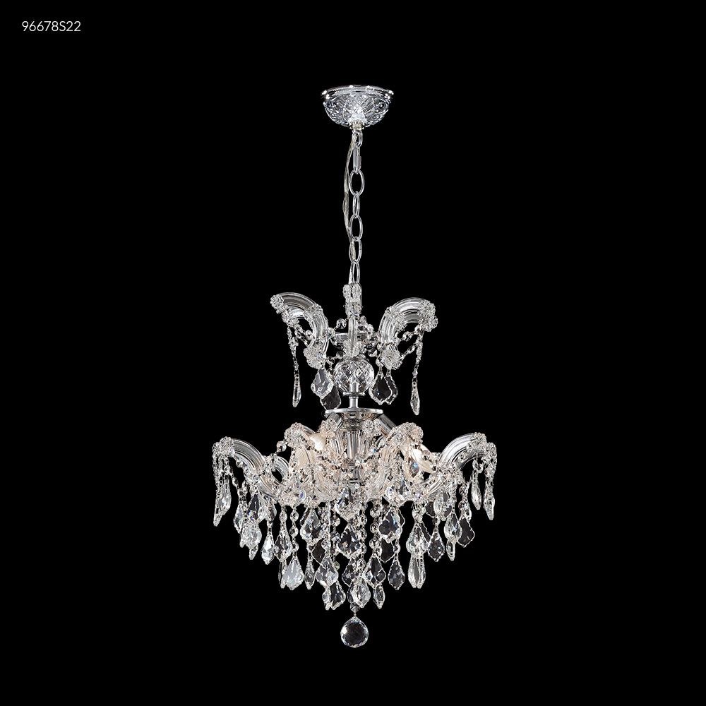 James Moder Lighting-96678S22-Maria Theresa Grand - Three Light Crystal Chandelier Imperial Silver Clear Swarovski Crystal