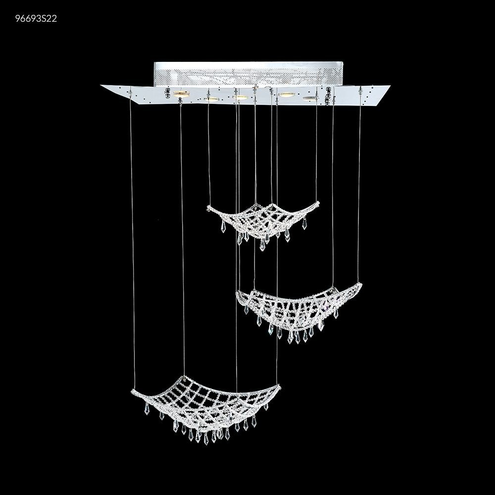 James Moder Lighting-96693S22-Contemporary - 22 Inch Five Light Crystal Chandelier Silver  Imperial Clear Crystal