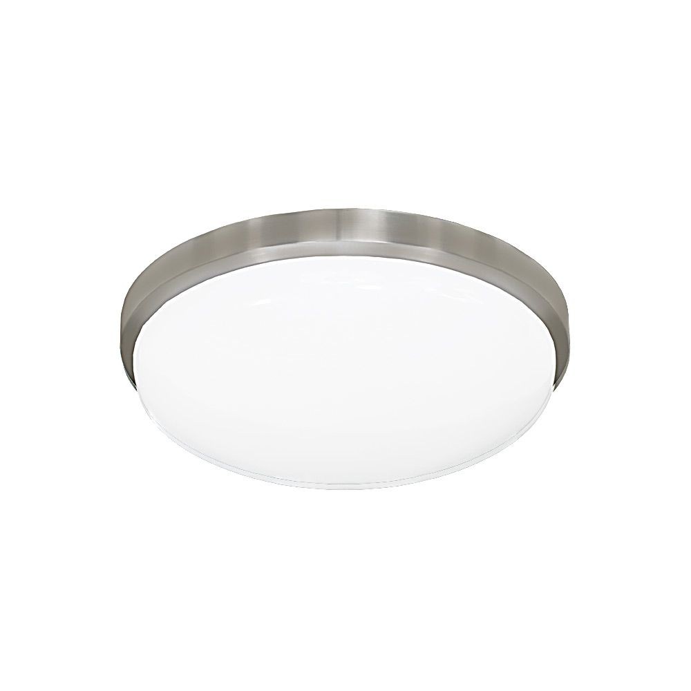 Jesco Lighting-CM402S-2790-BN-Envisage - 11.38 Inch 15W 2700K 1 LED Round Small Flush Mount Brushed Nickel Finish with White Acrylic Glass