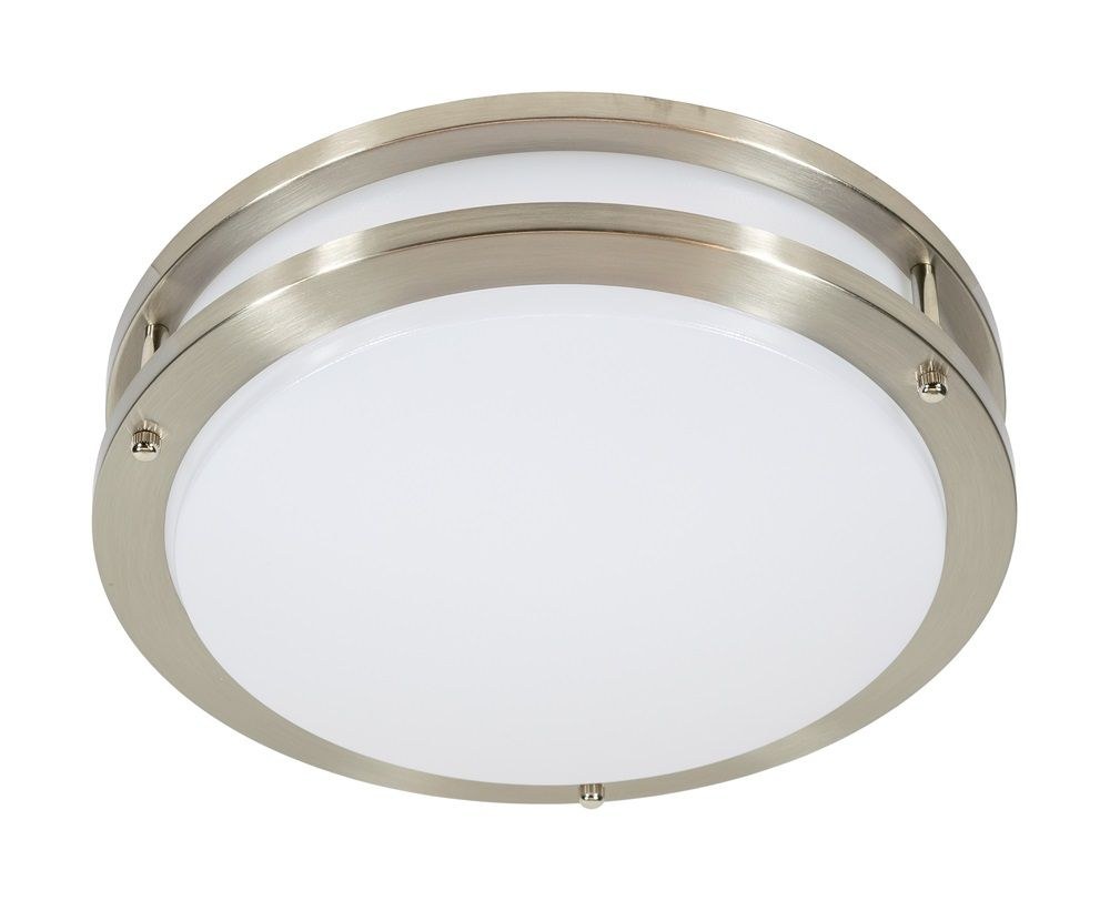 Jesco Lighting-CM403RA-S-3090-BN-15W LED Round Double Ring Flush Mount-3.75 Inches Tall and 12 Inches Wide Brushed Nickel