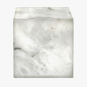 Jesco Lighting-E5-CLUB-380-A-Envisage Iluminados - 16.5 Inch One Light Small The Club Cubik Table Seat   Natural Stone Finish with Alabaster Glass