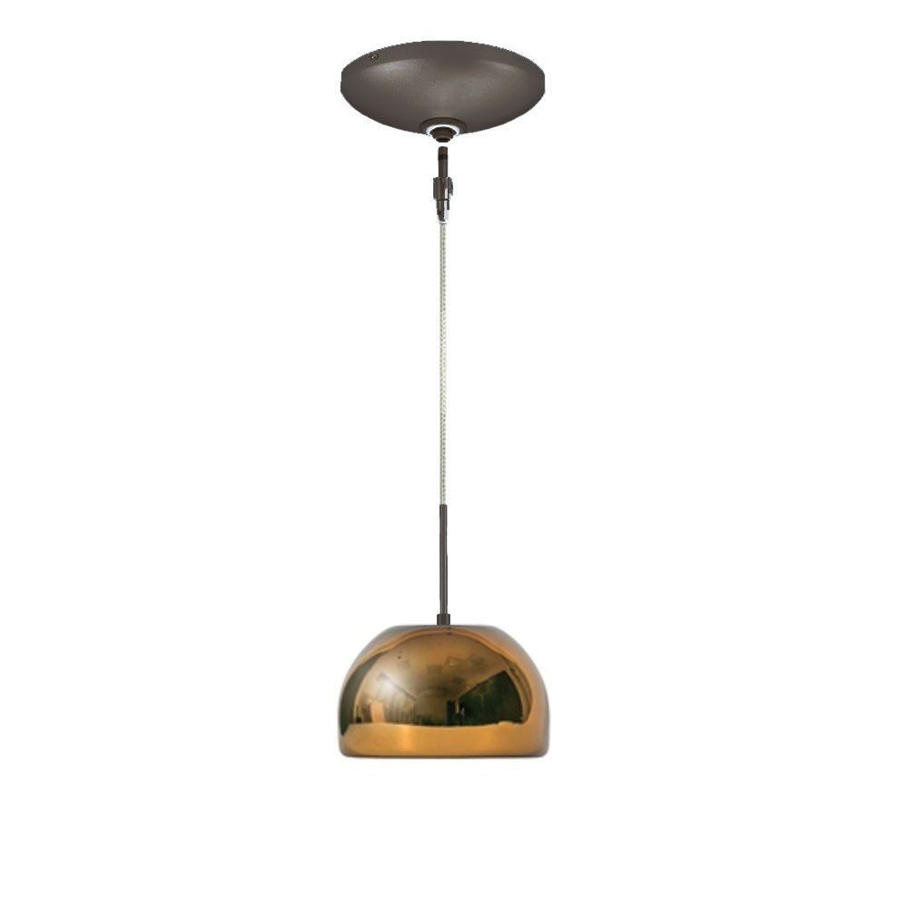 Jesco Lighting-KIT-QAP501-CCBZ-Envisage VI - One Light Low Voltage 50W Pendant with Canopy Kit   Bronze Finish with Chocolate Glass