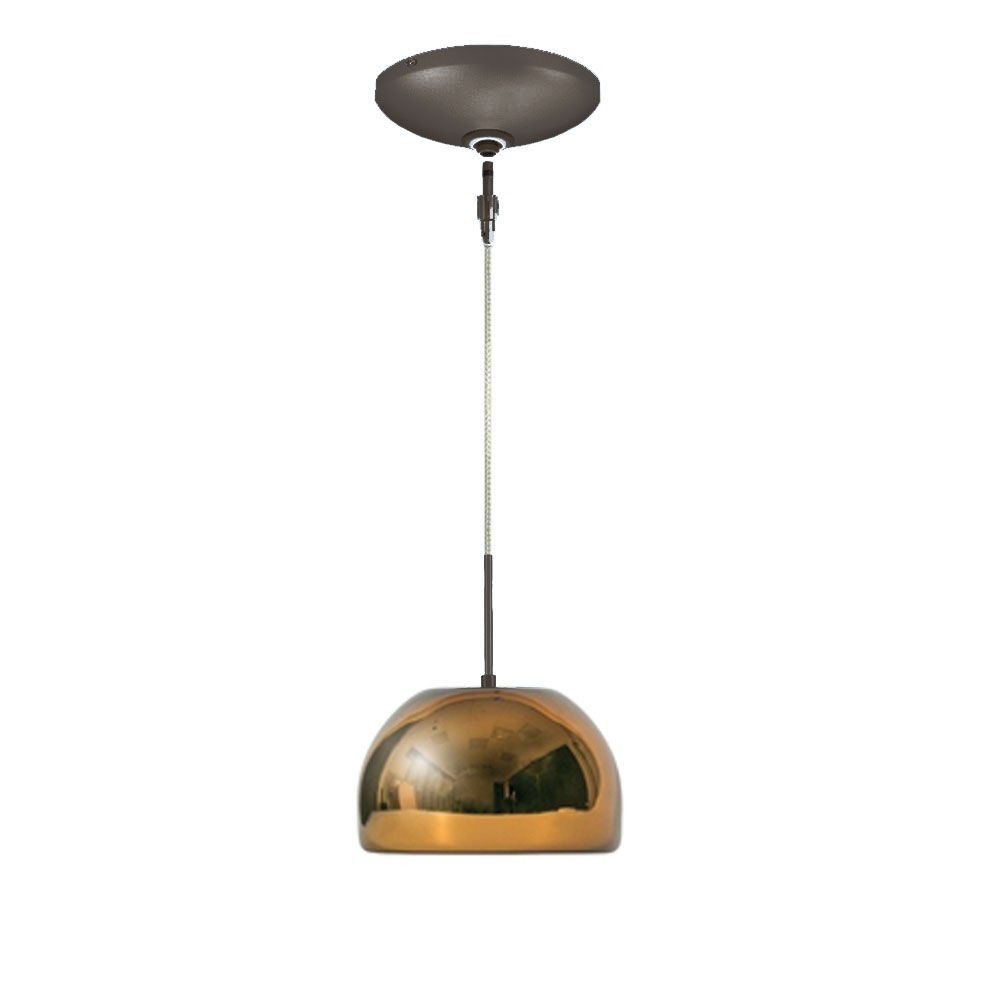 Jesco Lighting-KIT-QAP502-CCBZ-Envisage VI - One Light 5 Inch Low Voltage Pendant with Canopy Kit   Bronze Finish with Chocolate Glass