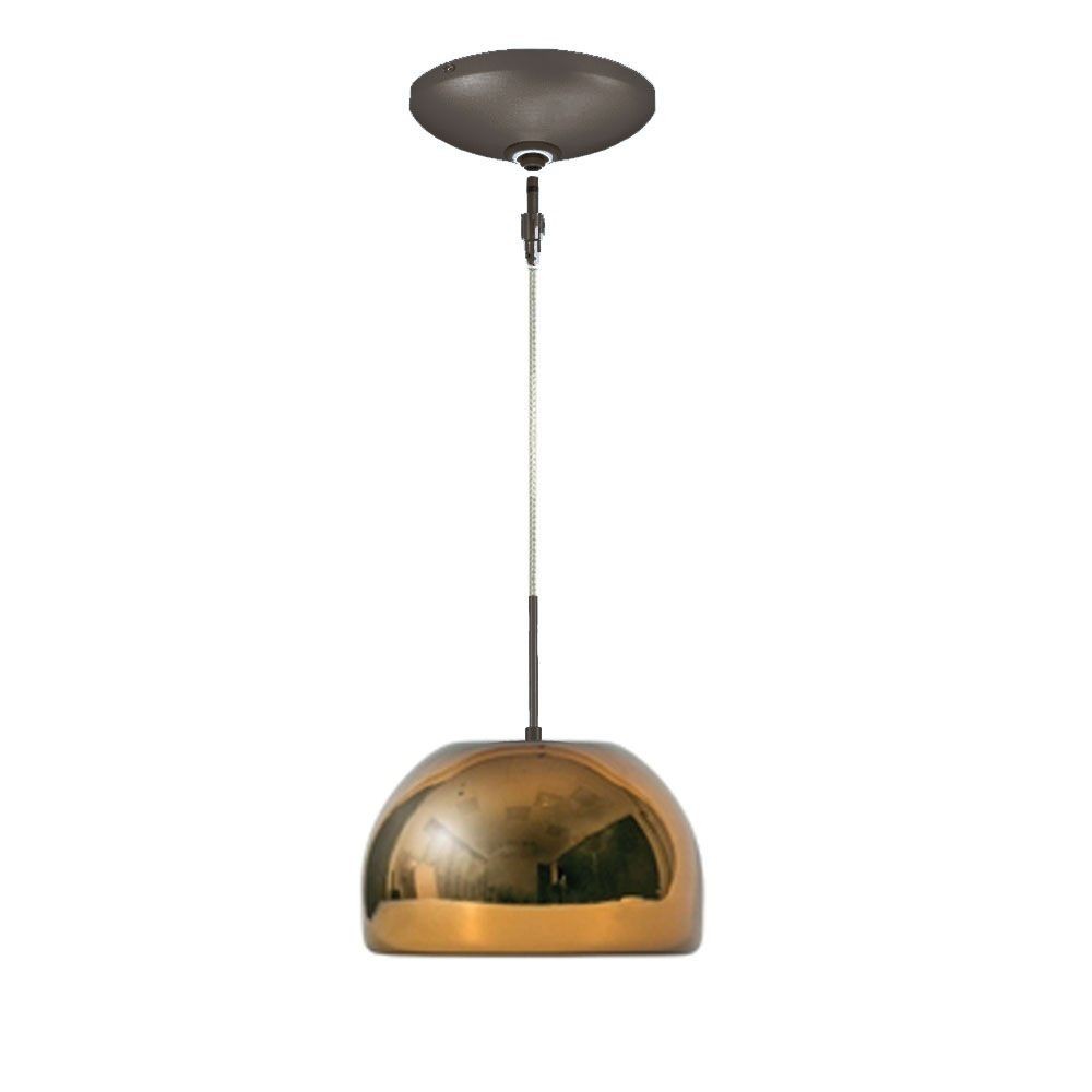 Jesco Lighting-KIT-QAP503-CCBZ-Envisage VI - One Light 4 Inch Low Voltage Pendant with Canopy Kit   Bronze Finish with Chocolate Glass
