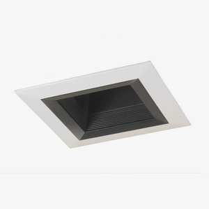 Jesco Lighting-RLT-4003-BK-WH-Accessory - 4 Inch Square Step Baffle Trim   Black/White Finish