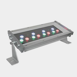 Jesco Lighting-WWT1512HW30AWBA-WWT Series - 15W 12 LED Outdoor Hard Wire Wall Washer - 30 Beam Angle Aluminum Amber/White/Blue 5000 White Color Output