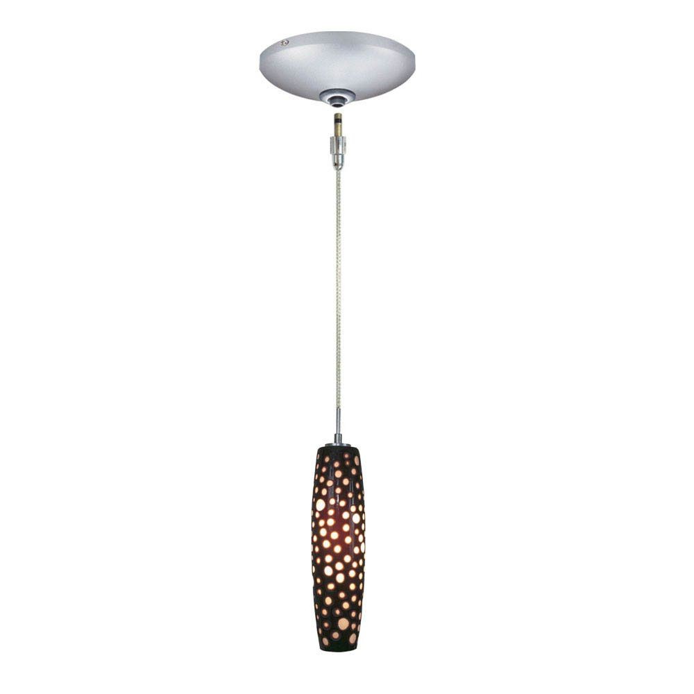 Jesco Lighting-KIT-QAP403-BWASN-Envisage VI - One Light Low Voltage Pendant with Canopy Kit   Satin Nickel Finish with Black/White Glass