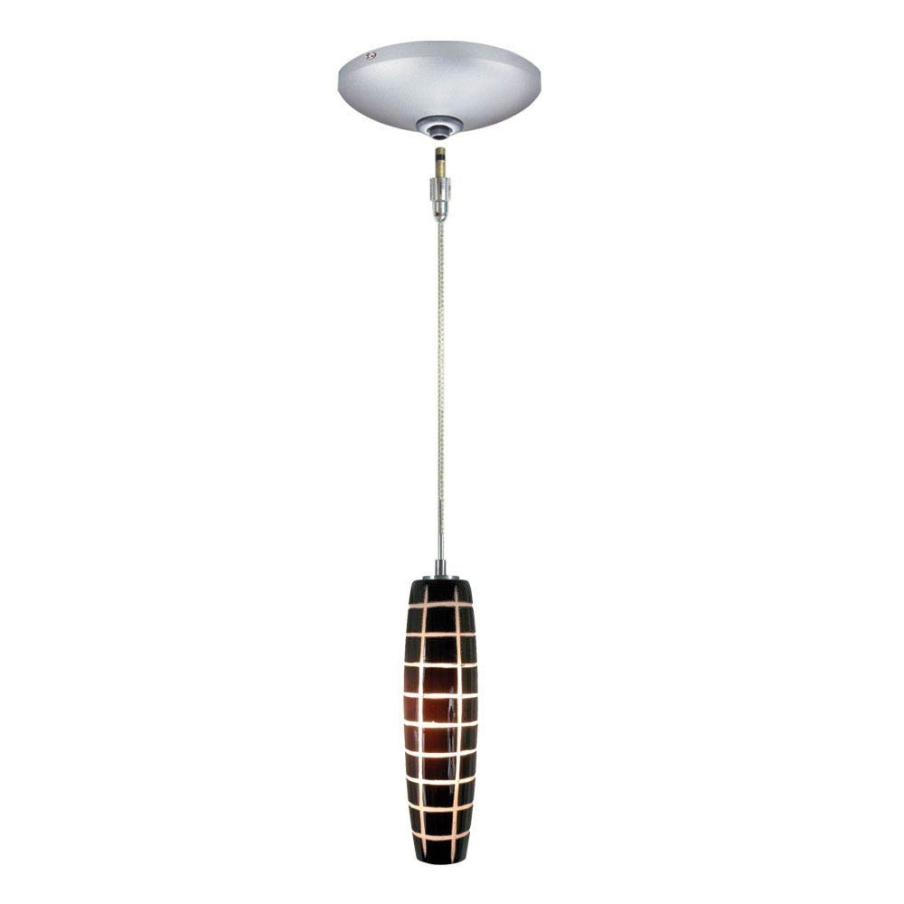 Jesco Lighting-KIT-QAP403-BWCSN-Envisage VI - 1 Light Low Voltage Pendant with Canopy Kit Satin Nickel  Satin Nickel Finish with Black/White Glass