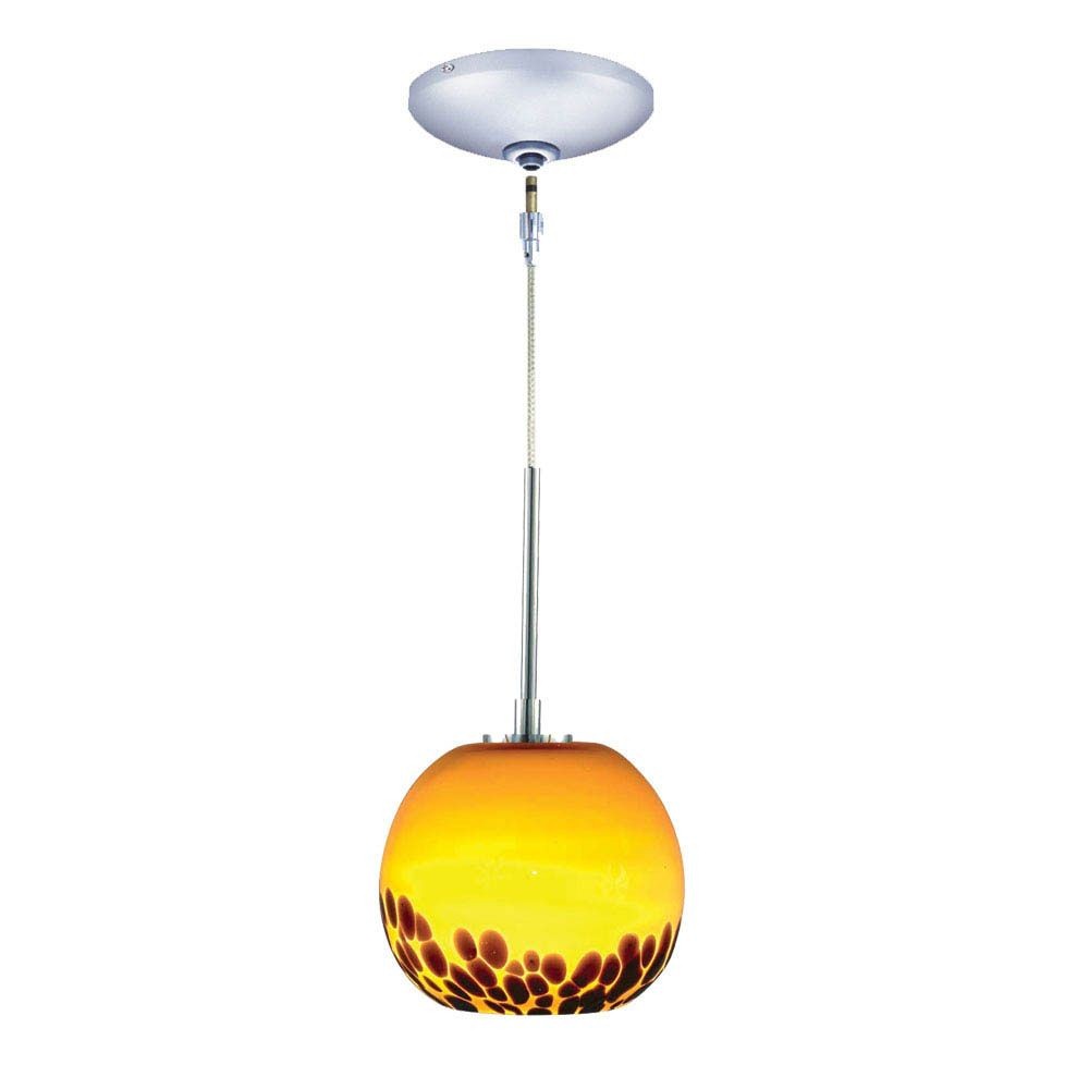 Jesco Lighting-KIT-QAP406-AMCH-One Light - 4.75 Inch- Low Voltage Pendant with Canopy Kit   Chrome Finish with Amber Glass