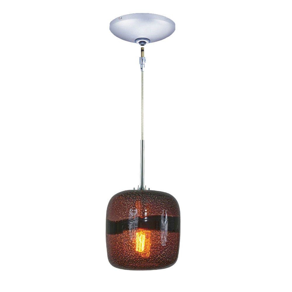 Jesco Lighting-KIT-QAP407-PUCH-One Light 7.88 Inch Low Voltage Pendant with Canopy Kit   Chrome Finish with Purple Glass