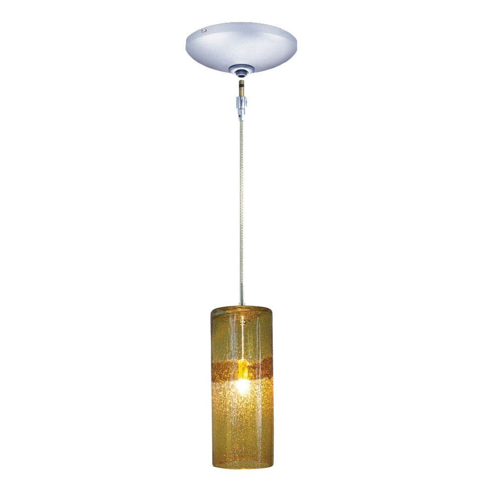 Jesco Lighting-KIT-QAP408-AMCH-One Light 11.88 Inch Low Voltage Pendant with Canopy Kit   Chrome Finish with Amber Glass