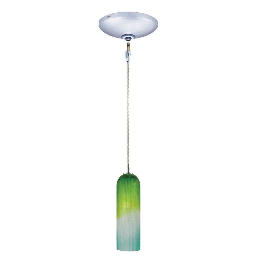 Jesco Lighting-KIT-QAP411-BUGNCH-Envisage VI - One Light Low Voltage 50W Pendant with Canopy Kit   Chrome Finish with Blue Green Glass