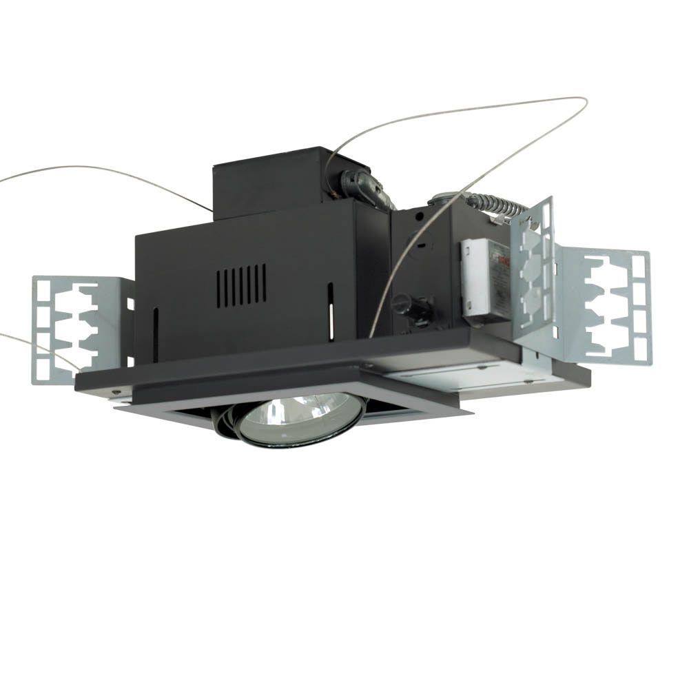 Jesco Lighting-MGA175-1ESB-One Light 75W Double Gimbal Recessed Low VolT Fixture   Silver/Black Finish