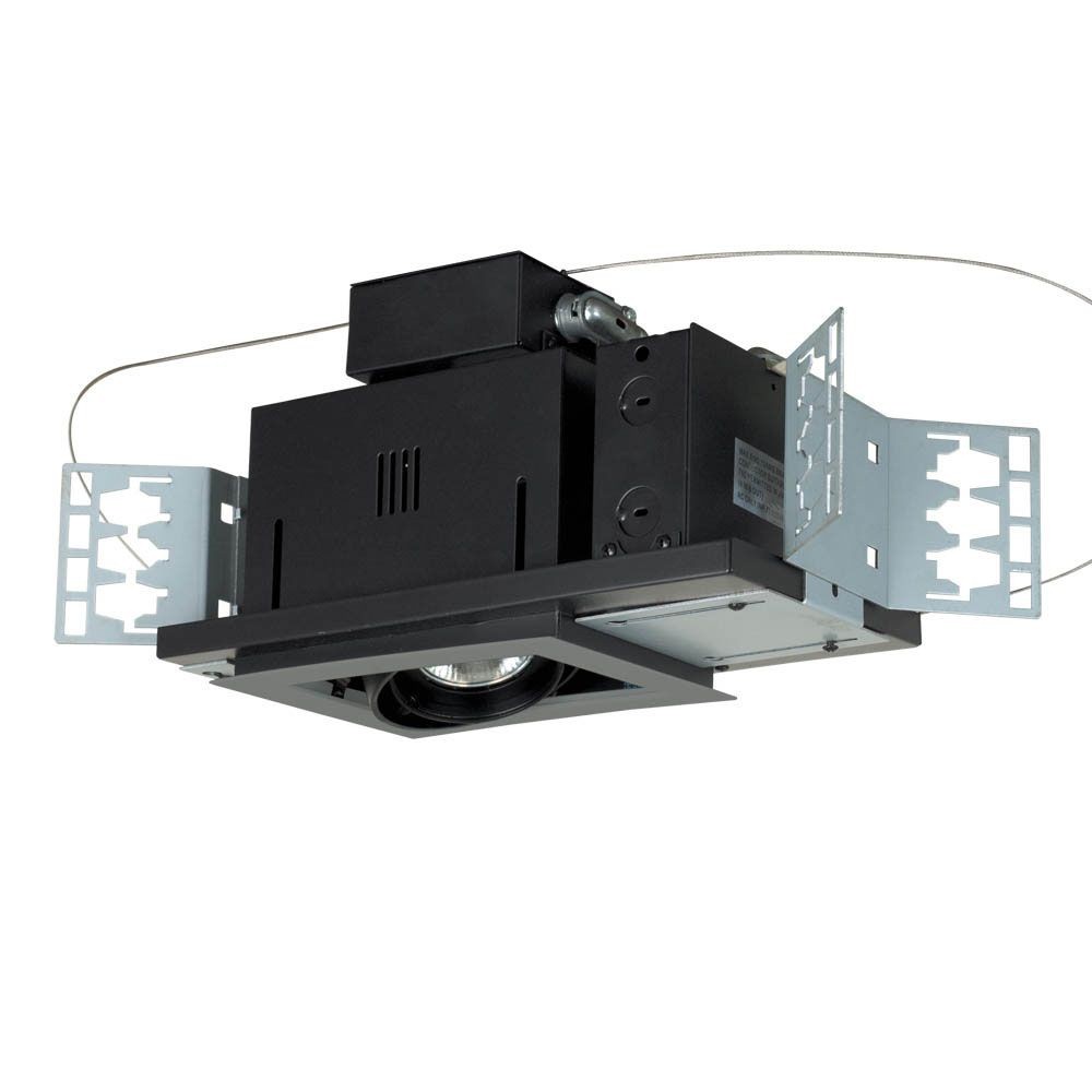 Jesco Lighting-MGP20-1WB-One Light 50W Double Gimbal Recessed Line Voltage Fixture   White/Black Finish